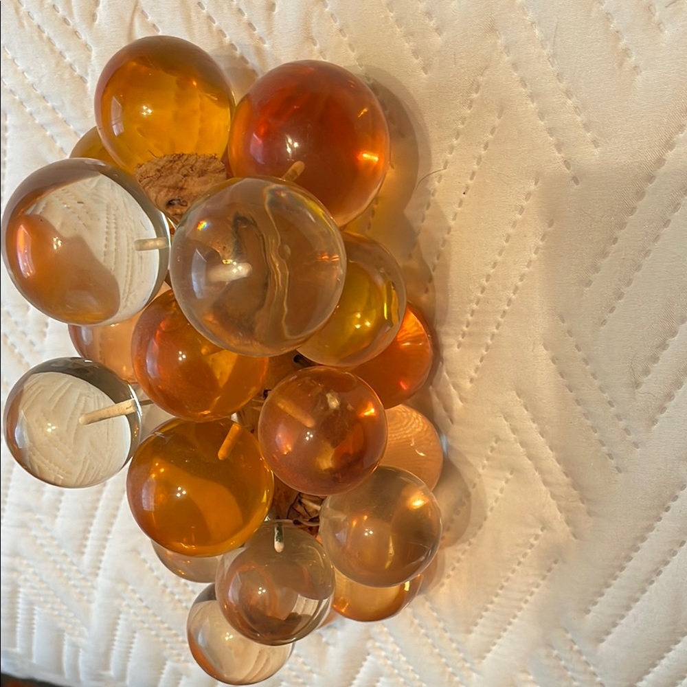 Amber and Clear Lucite Grape Cluster